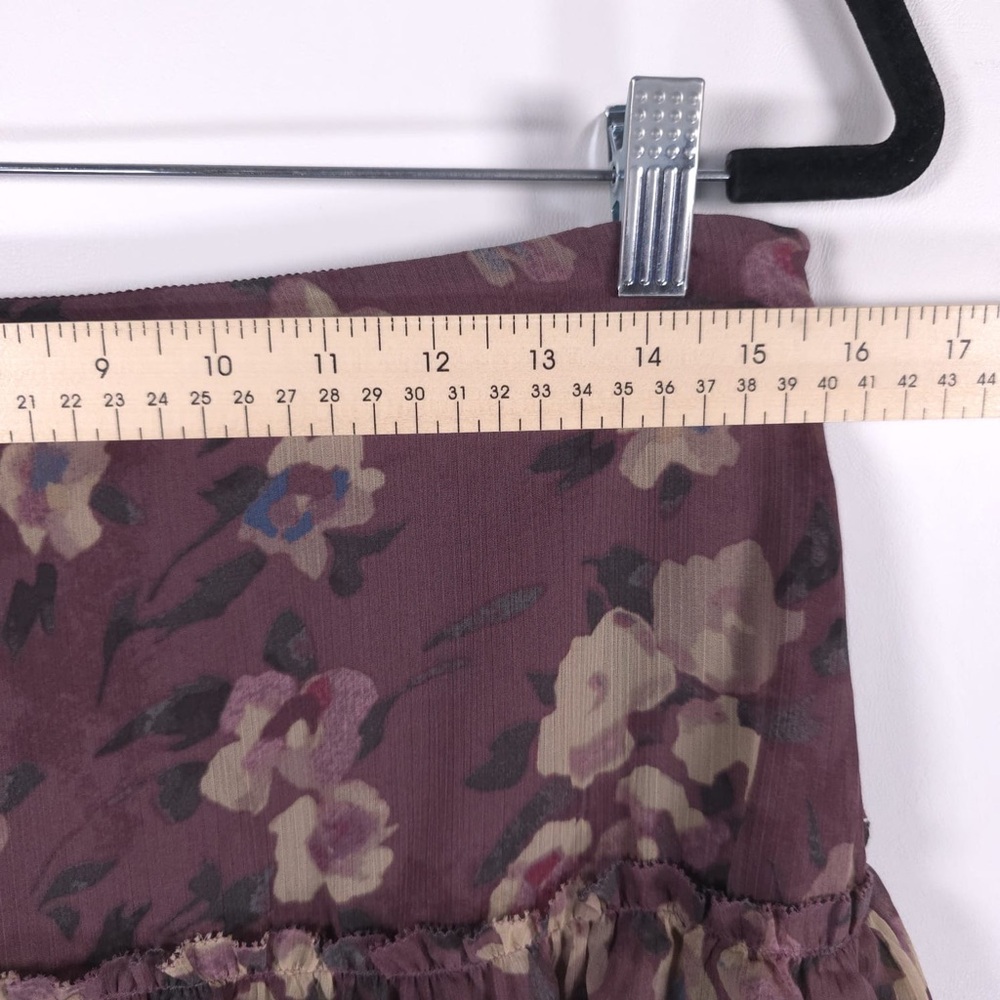 NWT LAUREN RALPH LAUREN Floral Crinkle Georgette Miniskirt Purple Multi Size 8 - Picture 4 of 16